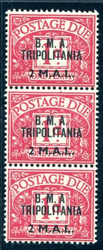 B.M.A. Tripolitanien - Steuermarken 2 Mal ohne Punkt nach A
