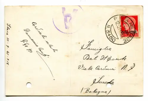 Ionische Inseln - Kaiserliche Briefmarke 20.Jh. überdruckt Ansichtskarte