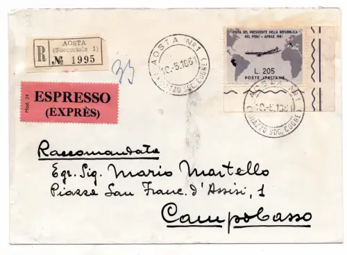 Gronchi Lire 205 isoliert auf Umschlag