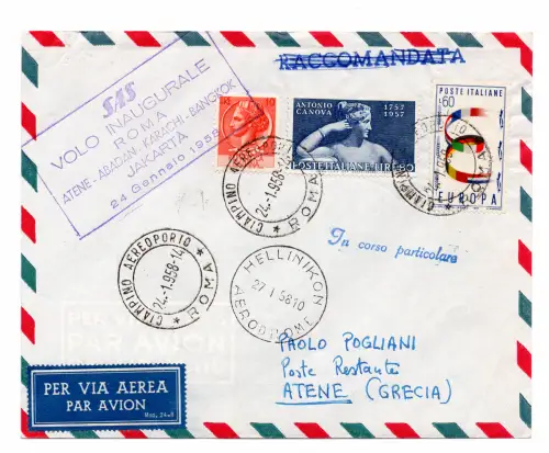 S.A.S. Erstflug Rom/Athen vom 24.1.58