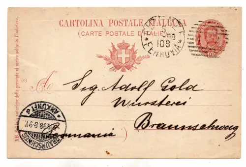 C.P. Umberto I. Cent. 10 n. C 25 gereist