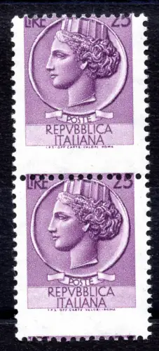 Syrakus Lire 25 Sorten stark verschobene Verzahnung