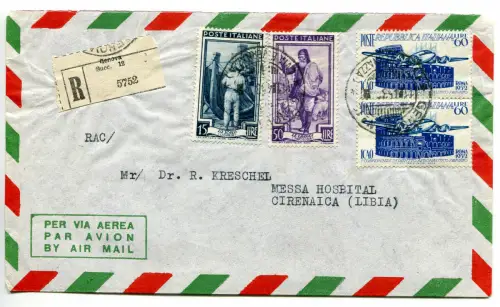 ICAO Lire 60 Paar auf Umschlag Racc.