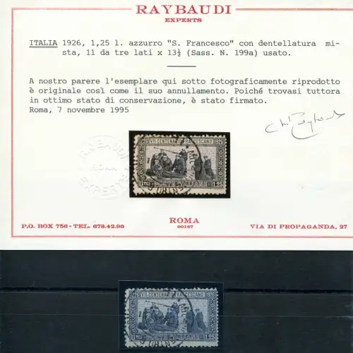 San Francesco Lire 1,25 Sorte 11 dreiseitig gezackt