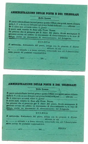 Postpakete - Zwei Paketankunftsbenachrichtigungen (Unterstützung aus den USA)