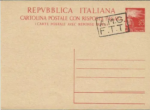 TriesteA-C.P. L.20+20 Democratica n.C8D Aufdruck B auf der Briefmarke