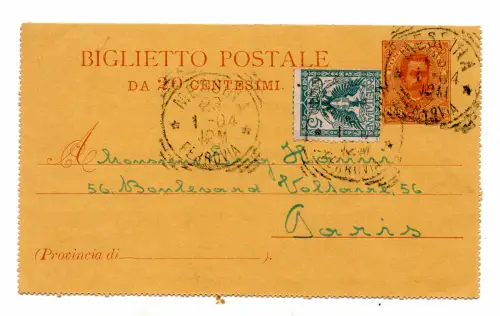 B.P. Cent. 20 Umberto I.n. B 2 gereist