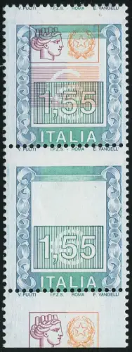 Hohe Werte Euro 1,55 Sorten Rot- und Gelbdruck verschoben