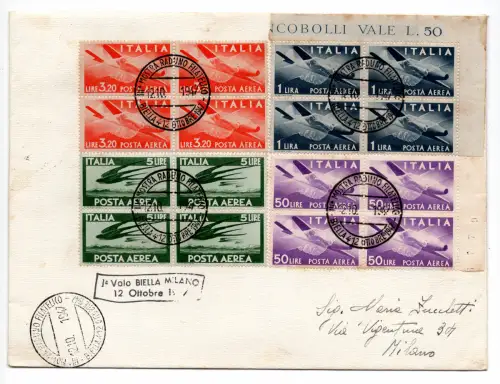 Demokratische Luftpost komplette Viertelserie auf drei Umschlägen