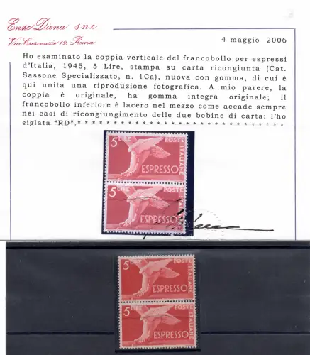 Espresso Lire 5 Democratica Papiersorte zusammengefasst