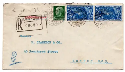 X. Marsch auf Rom Lire 1,25 auf Umschlag