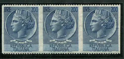 Syrakus Lire 200 Sterne III nicht gezahnt. Vertikal