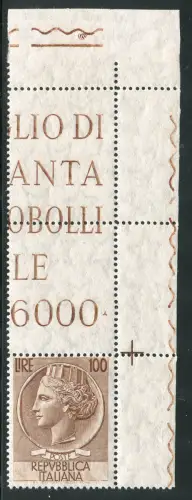 Siracusana Lire 100 stelle II dent 13,1/4 x 14 65. DX