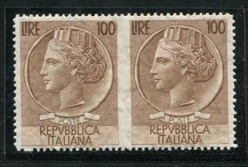 Syrakus Lire 100 Sterne II Sorte ungezähnt in der Mitte