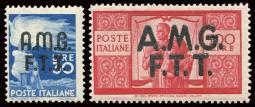 Triest A - Democratica Lire 30 e 100