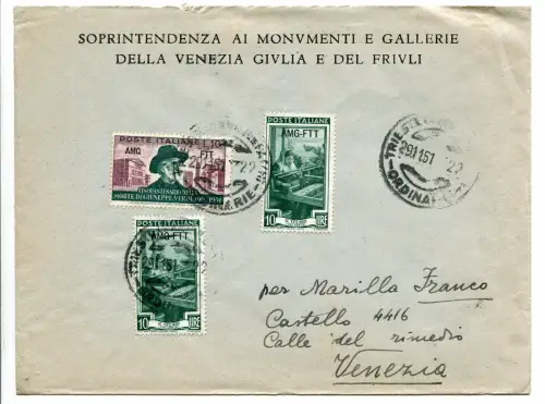 Triest A Verdi Lire 10 auf Umschlag