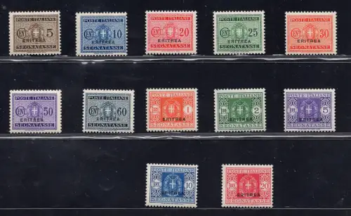 Eritrea Segnatasse Nr. 26/38 komplette Serie postfrisch
