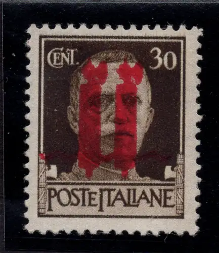 Cent. 30 Nr. 492 Florenz roter Doppelaufdruck - MH