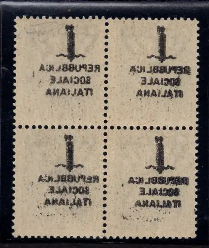 Fascetti Cent. 25 Nr. 491 Viertel mit Abziehbild und Buchstabe C gebrochen postfrisch