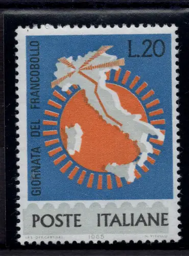 1965 Tag der Briefmarke Nr. 1011 Farbe grau verschoben - postfrisch