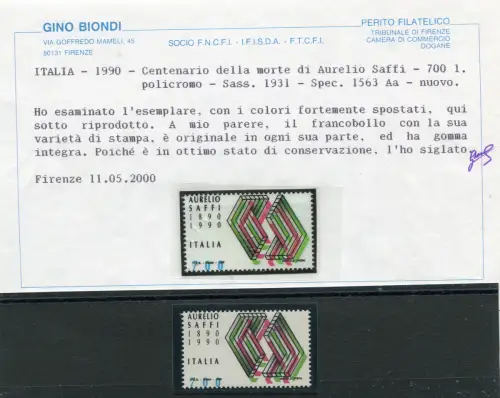 Aurelio Saffi Sorten Druck verschobene Farben