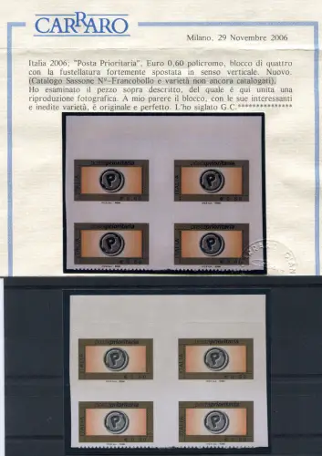 2006 Priority Post Euro 0,60 Sorten Stanzung