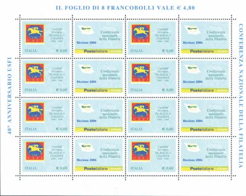 Unione Stampa Philatelica Italiana - Sortenblatt