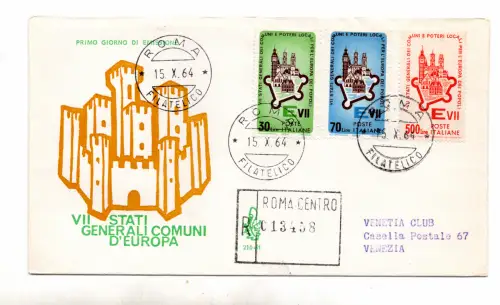 Italien FDC Venetia 1964 Generalstaaten gereist Racc. für Italien