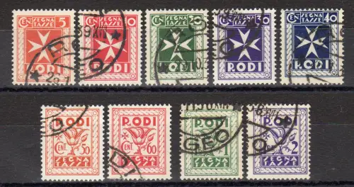 Ägäis komplette Serie Steuermarken gebraucht