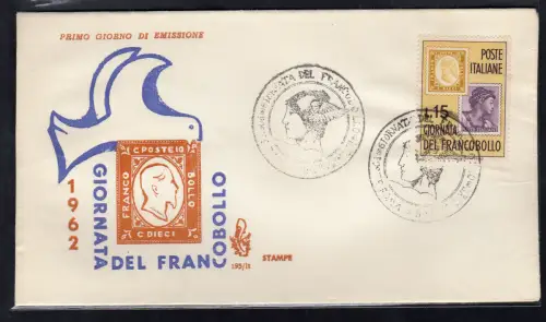 Italien FDC Venetia 1962 Tag der Briefmarke nicht gereist