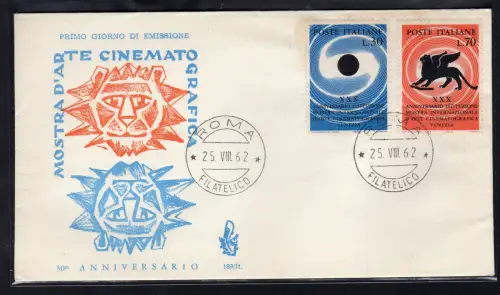 Italia FDC Venetia 1962 30. Ann. Kinoausstellung nicht gereist