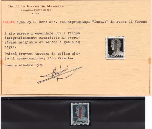 Essay Lire 25 Aufdruck Typ L in rot Nr. P 25 - MNH