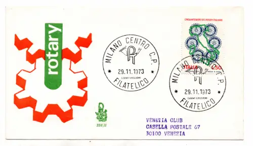 Italien FDC Venetia 1973 Rotary reiste nach Italien 1149