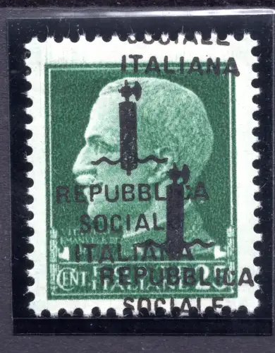 Centschelle. 25 n. 491b Doppelaufdruck eins zu Pferd - MNH