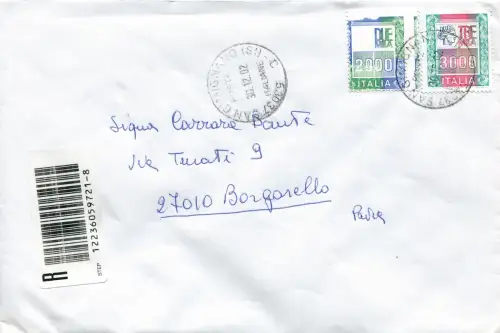 Hohe Werte Lire 2.000 Sorten auf Umschlag