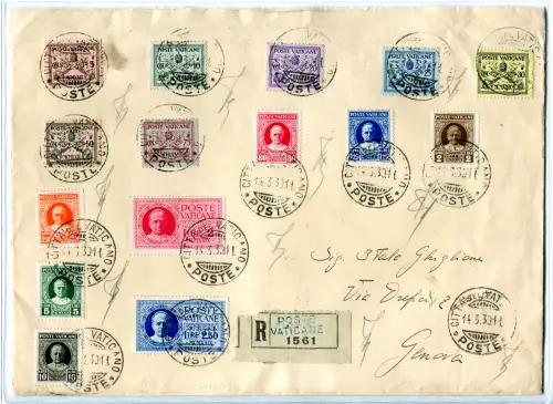 Serienabstimmung auf Umschlag Racc. nach Genua