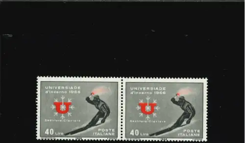 UNIVERSIADI 40 L GRAUE LINIE VERTIKAL PAARWEISE MIT NORMAL