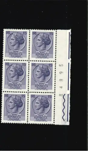 SIRACUSANA 15 L VINYL 6ER BLOCK MIT WEISSEM STREIFEN VERT A SX