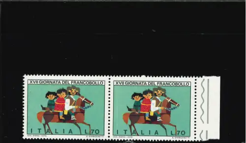 TAG BRIEFMARKE 70 L PAAR ORR. EINS MIT WEISSER LINIE