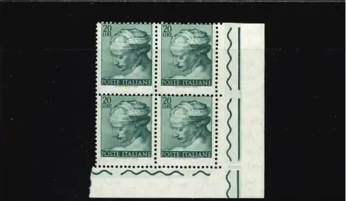 MICHELANGIOLESCA 20 L. IV STARK VERSCHOBENE ZAHNUNG VIERTEL