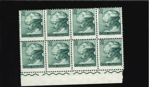 MICHELANGIOLESCA 20 L. IV STARK VERSCHOBENE ZAHNUNG OKTOBLOCK