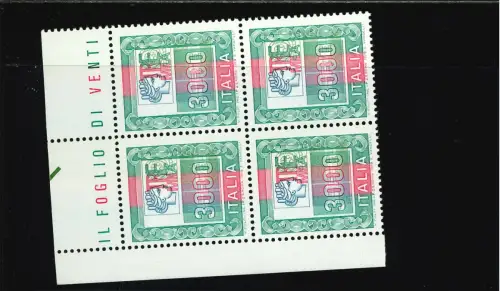 HOHER WERT 3000 L. KOPF NACH RECHTS VIERTEL BLATTECKE VERSCHOBEN