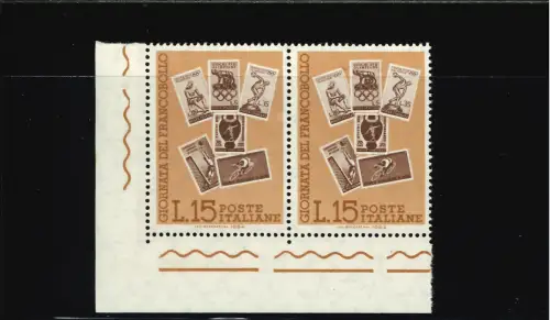 TAG DER BRIEFMARKE PAAR MIT NORMALEN, GROSSEN FLECK AUF DEM RAD POS. 33