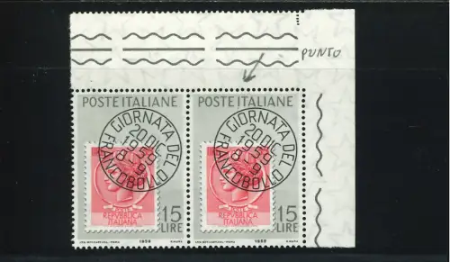 TAG BRIEFMARKE PUNKT AUF DEM I DER ITALIENISCHEN PAARE MIT NORMALER POS 8