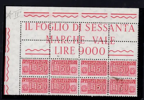 Eckblock Pakete in Konzession Lire 150