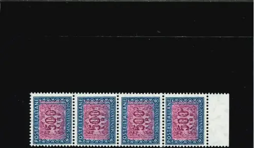 SEGNATASSE 500 L. SEHR GEKNESTETER ROTER DRUCK, VERTIKALER STREIFEN VON VIER