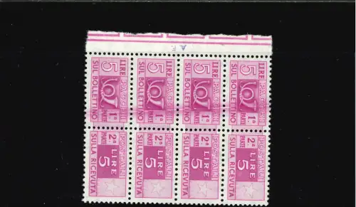 POSTPAKETE 5 L. VERTER STREIFEN. VIER MIT GROSSER FARBLINIE