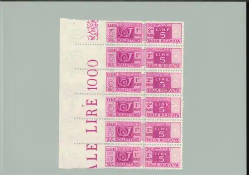 POSTPAKETE 5 L. R III STARK VERSCHOBENE VERZAHNUNG FÜR KAMMSPRUNG 6ER STREIFEN