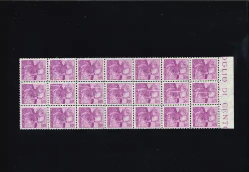 MICHELANGIOLESCA 15 L. BLOCK VON 21 VERTIKALEN WEISSEN ZEILEN AUF DEM MITTELSTREIFEN