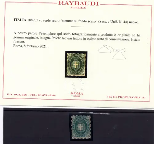 Wappen Cent. 5 dunkler Boden Gr. 44